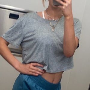 Grey Nike crop top dry fit